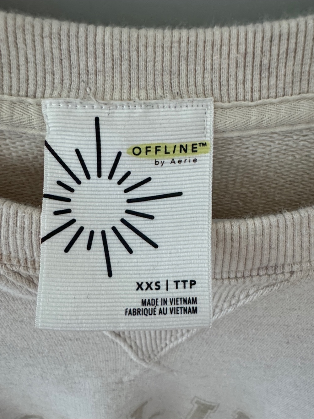 Abercrombie & Fitch Aerie cream colored Crewneck Sweatshirt - Picture 2 of 3